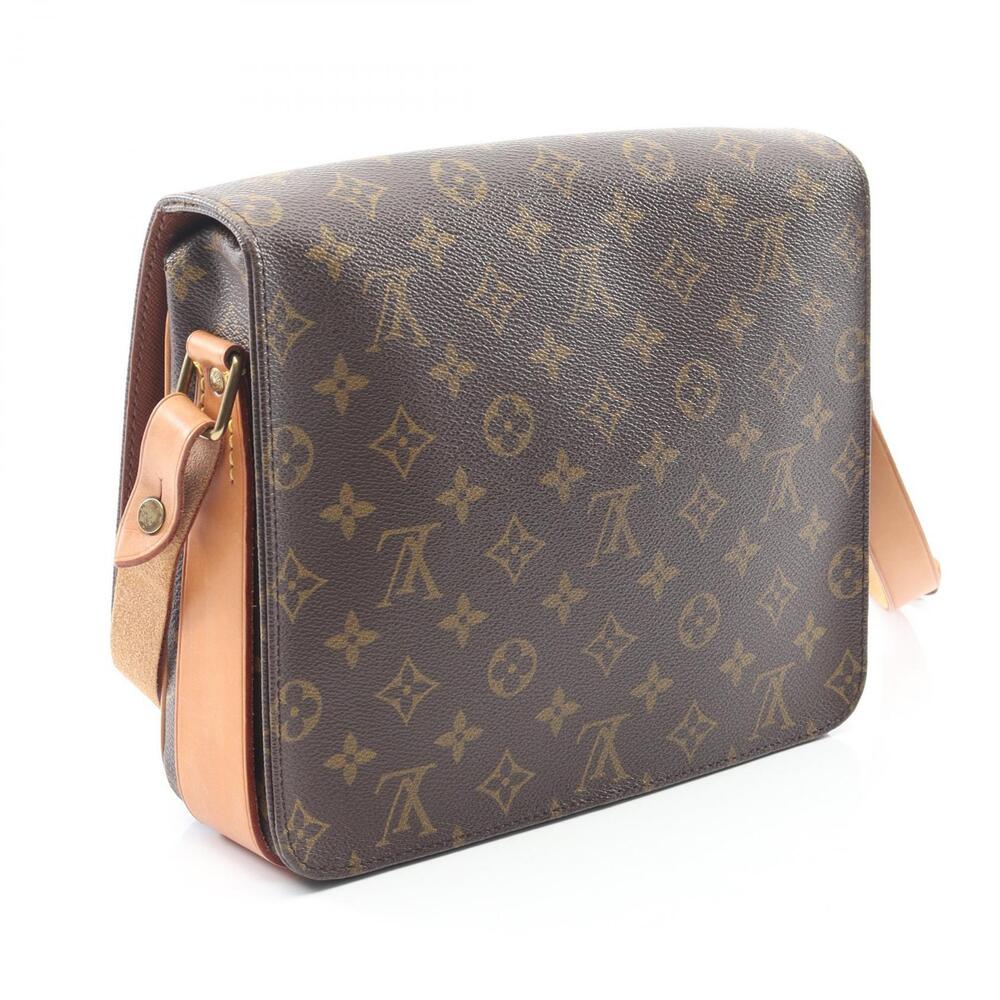 Louis Vuitton Brown Canvas Bag Shoulder Monogram Leather Cartouchiere - Picture 2 of 9